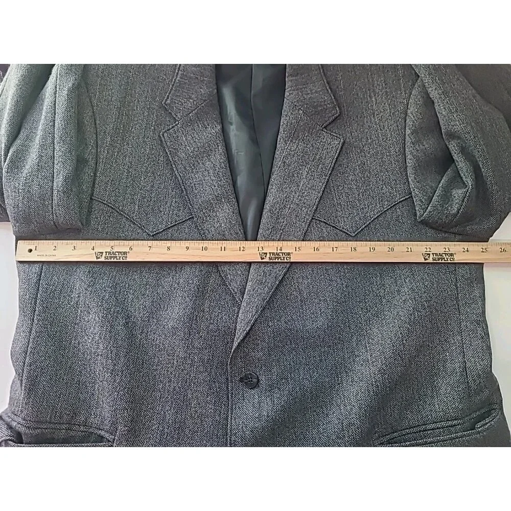 Circle S 50R Black‎ Tweed Western Wear Men's Blazer Sport Coat Suit Jacket